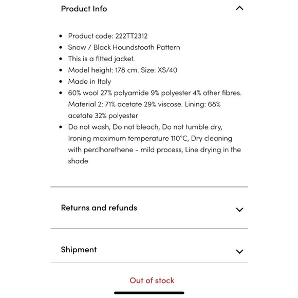 NWT Twinset Milano Italy Short Jacket Houndstooth Wool Blend US 8 I44 Modern - Picture 6 of 6